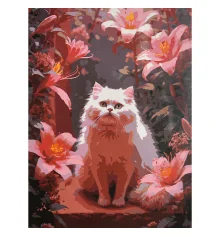 Картина по номерам Кот в лепестках 30х40 (SS-1368) купить в интернет магазине подарков ПраздникШоп