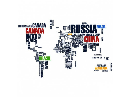 Виниловая наклейка World Map купить в интернет магазине подарков ПраздникШоп