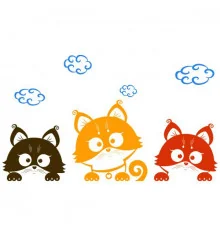 Виниловая наклейка детская Three Kittens купить в интернет магазине подарков ПраздникШоп