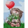 Алмазная мозаика SANTI Котик с шариком 30*40см на подрамнике