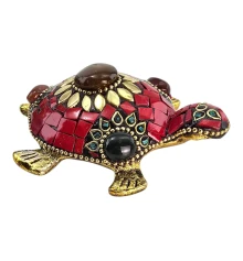 Черепаха латунная с каменными вставками (3×7.2×8.9 см) купить в интернет магазине подарков ПраздникШоп