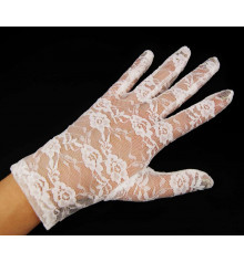 Перчатки гипюровые короткие белые купить в интернет магазине подарков ПраздникШоп