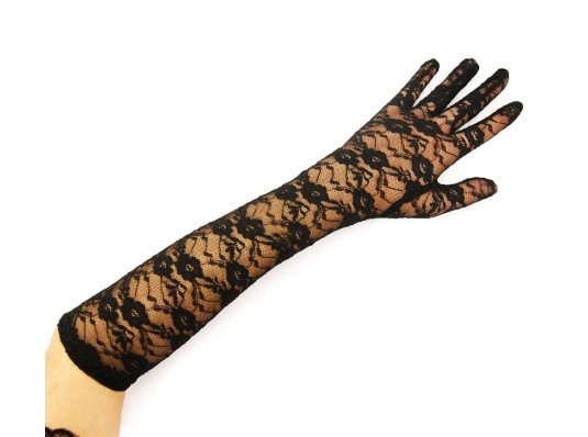 Перчатки гипюровые длинные чёрные купить в интернет магазине подарков ПраздникШоп