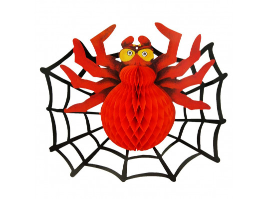 Декор 3D Паук с паутиной купить в интернет магазине подарков ПраздникШоп
