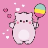 Картина за номерами SANTI Pembe the Cat. Balloon 25х25 см