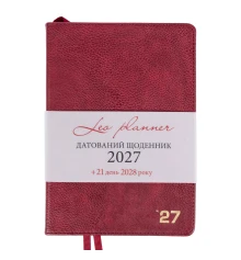 Ежедневник Leo Planner Prime A5 датированный 2027 интегральный бордовый 368 страниц купить в интернет магазине подарков ПраздникШоп