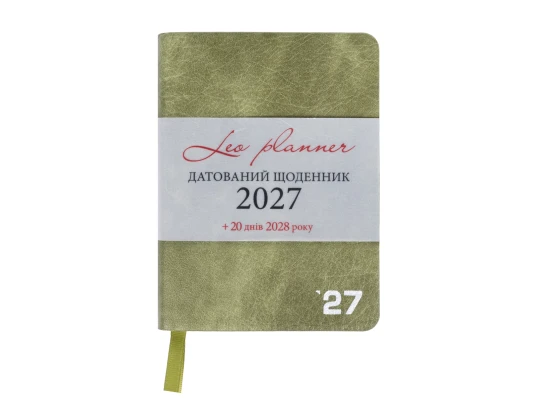 Ежедневник Leo Planner Prime A6 датированный 2027 мягкий оливковый 352 страницы купить в интернет магазине подарков ПраздникШоп