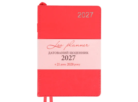 Ежедневник Leo Planner City А5 датированный 2027 твердый красный 368 страниц купить в интернет магазине подарков ПраздникШоп