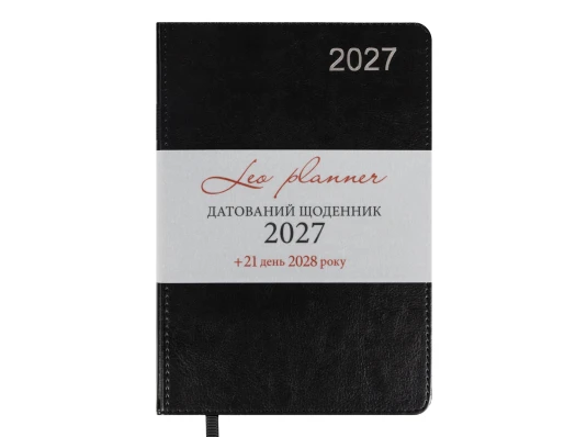 Ежедневник Leo Planner City А5 датированный 2027 твердый черный 368 страниц купить в интернет магазине подарков ПраздникШоп