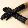Перчатки стрейч атлас 40см (черные)