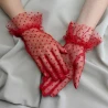 Перчатки фатиновые в горошек 25см (красные)