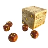 Кости игральные в шкатулке из мангового дерева (5.2×5.2×5 см)