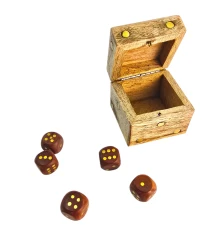 Кости игральные в шкатулке из мангового дерева (5.2×5.2×5 см) купить в интернет магазине подарков ПраздникШоп