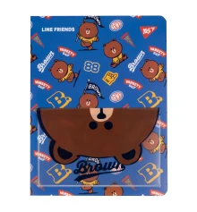 Папка на 20 файлов YES Line Friends Brown А4 с карманом купить в интернет магазине подарков ПраздникШоп