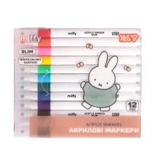 Маркеры акриловые Yes Miffy 12 цветов в PET упаковке купить в интернет магазине подарков ПраздникШоп