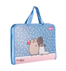 Папка-портфель Yes Pusheen FC на молнии с тканевыми ручками купить в интернет магазине подарков ПраздникШоп