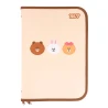 Папка факультативная пластиковаяYes Line Friends A4 на молнии с карманом