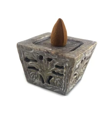 Подсвечник-подставка для благовоний из мыльного камня квадратная (5.6×5.6×4 см) купить в интернет магазине подарков ПраздникШоп