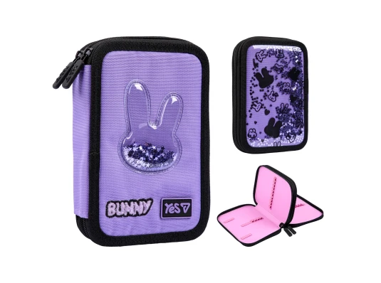 Пенал твердый Yes двойной Shiny Bunny HP-01 купить в интернет магазине подарков ПраздникШоп