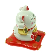 Кошка Манэки-нэко на солнечной батарее (7.5×7×6.5 см) купить в интернет магазине подарков ПраздникШоп
