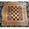 Нарды-шахматы-шашки, (56×28×2.2 см), резные, деревянные, с фигурами и фишками массив дерева