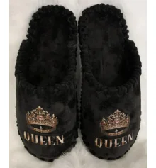 Жіночі велюрові капці "Queen" купить в интернет магазине подарков ПраздникШоп