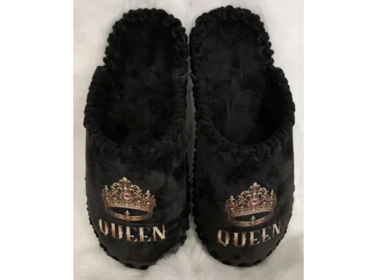 Жіночі велюрові капці "Queen" купить в интернет магазине подарков ПраздникШоп