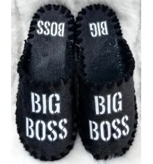 Чоловічі велюрові капці "Big boss" купить в интернет магазине подарков ПраздникШоп