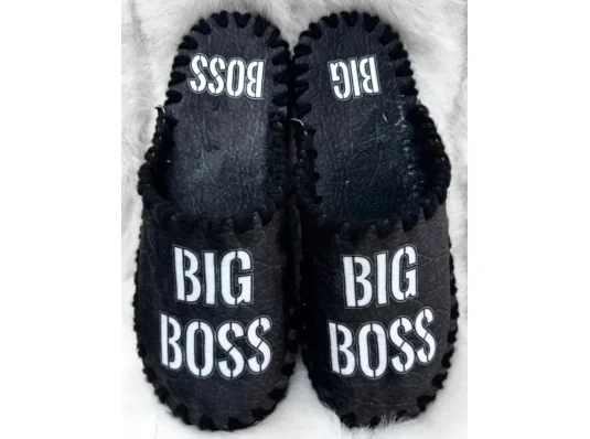 Чоловічі велюрові капці "Big boss" купить в интернет магазине подарков ПраздникШоп