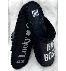 Чоловічі велюрові капці "Big boss" купить в интернет магазине подарков ПраздникШоп