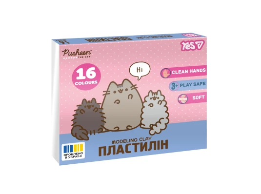 Пластилин Yes Pusheen 16 цветов 320 г купить в интернет магазине подарков ПраздникШоп
