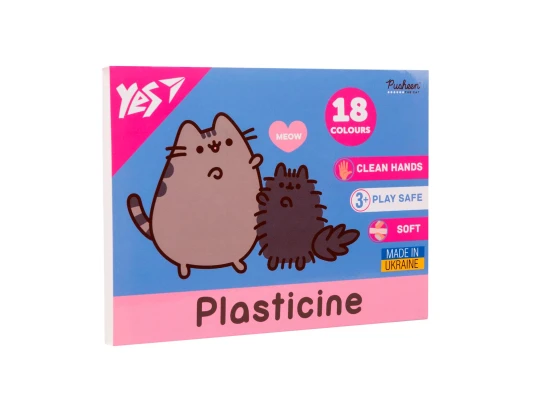 Пластилин Yes Pusheen 18 цветов 360 г купить в интернет магазине подарков ПраздникШоп