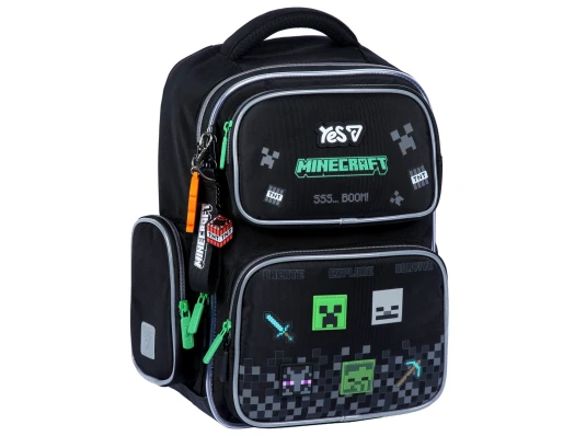 Рюкзак школьный полукаркасный Yes Minecraft Effect LED S-101M купить в интернет магазине подарков ПраздникШоп