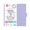 Скетчбук SANTI для графики 15х15см 80 листов твердая обложка PU 110г/м2 фиолетовый с карманом