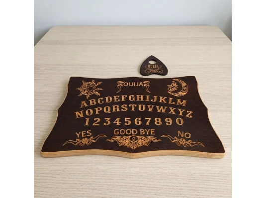 Спиритическая доска OUIJA «Эксклюзивная» на английском языке (46×29×1.8 см), резная, массив дерева купить в интернет магазине подарков ПраздникШоп
