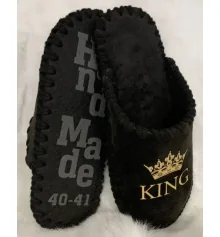 Мужские велюровые тапочки "King" купить в интернет магазине подарков ПраздникШоп