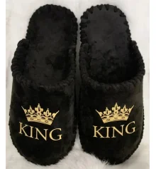 Мужские велюровые тапочки "King" купить в интернет магазине подарков ПраздникШоп