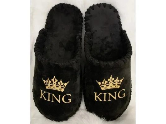 Мужские велюровые тапочки "King" купить в интернет магазине подарков ПраздникШоп