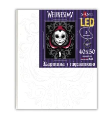 Картина по номерам SANTI Уэнсдэй Зловещая маска 40х50 см LED подсветка купить в интернет магазине подарков ПраздникШоп