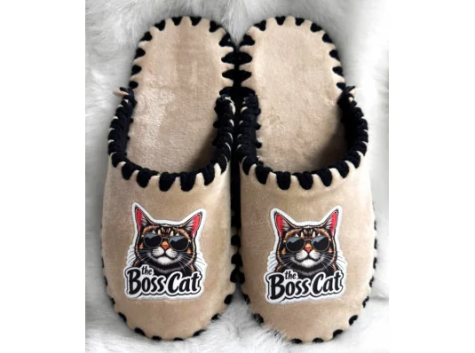 Женские велюровые тапочки "Boss Cat" купить в интернет магазине подарков ПраздникШоп
