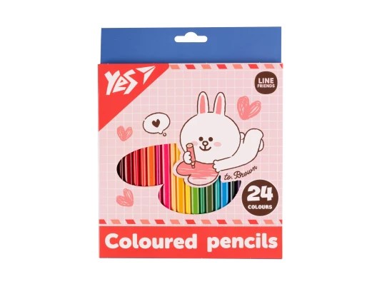 Карандаши цветные Yes Line Friends Cony 24 цвета купить в интернет магазине подарков ПраздникШоп