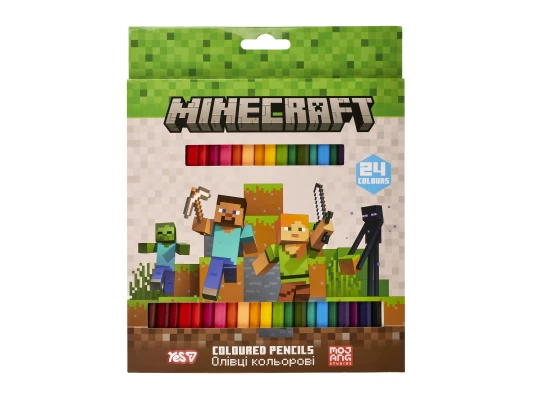 Карандаши цветные Yes Minecraft 24 цвета купить в интернет магазине подарков ПраздникШоп