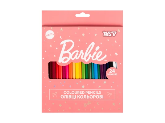 Карандаши цветные Yes Barbie Shiny 24 цвета купить в интернет магазине подарков ПраздникШоп