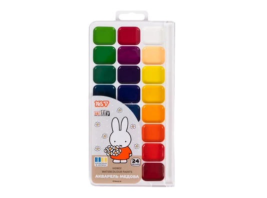 Краски акварельные Yes Miffy 24 цвета медовые б/к купить в интернет магазине подарков ПраздникШоп