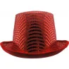Шляпа Цилиндр с пайетками (красная)