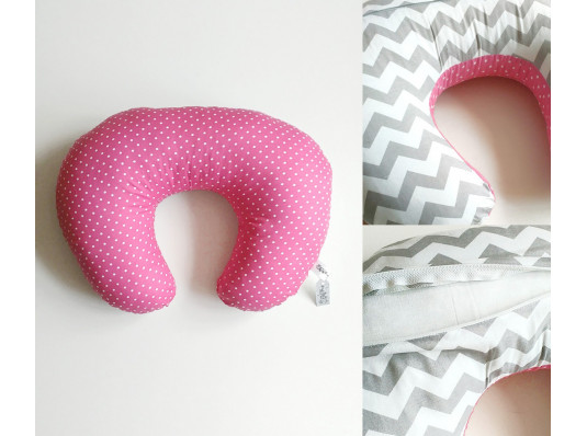 Подушка для годування "Рожева - Зіг-заг" купить в интернет магазине подарков ПраздникШоп