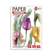 Набор акварельной бумаги SANTI "Flowers", А4, "Paper Watercolor Collection", 18 л, 200г/м2 купить в интернет магазине подарков ПраздникШоп