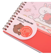 Тетрадь для записей YES А5, 80 л. софт-тач пласт.обл. Line Friends купить в интернет магазине подарков ПраздникШоп