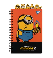 Блокнот YES А5, 80 л. cпираль c разделителями Minions купить в интернет магазине подарков ПраздникШоп