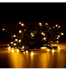 Электрогирлянда Novogod‘ko уличная, 65 LED, IP65, белый теплый, зеленый провод, 12,25м, ка купить в интернет магазине подарков ПраздникШоп